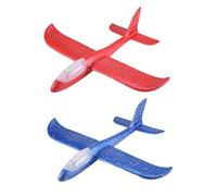 Cpolebev Paquete de 2 Juguetes de AvióN de Luz LED, AvióN de Espuma para Lanzar, AvióN Planeador Luminoso Intermitente, Deporte Al Aire Libre, Favores de Fiesta de CumpleañOs