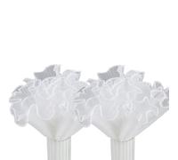 Cpolebev Paquete de 2 Paquetes de Papel de Regalo de Flores Blancas de 4,5 Yardas con Borde de Perla, Papel de Regalo para Ramo, Hilo de Red Ondulado Arrugado Perla