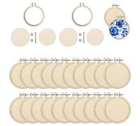 Cpolebev Paquete de 20 Mini Aros de Bordado, Aros Cruzados Redondos de Madera, de Exhibición de Aros de Madera, Círculo para Manualidades DIY