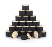 Cpolebev Paquete de 24 Latas de Velas Negras con Tapas de 4 Onzas, Frascos de Velas de 4 Onzas para Hacer Velas una Granel