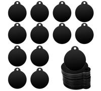 Cpolebev Paquete de 25 Etiquetas Redondas de Aluminio en, Espacios en para Estampar en Negro, Discos en para Grabar, Llaveros en de Metal, Etiqueta para Perro