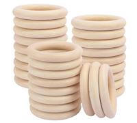 Cpolebev Paquete de 30 Anillos de Madera Sin Terminar, Anillos de Madera Natural de 4 Pulgadas para Manualidades, Fabricación de Joyas, Macramé y Decoración del Hogar