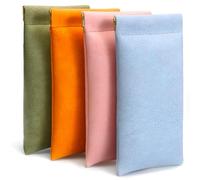 Cpolebev Paquete de 4 Estuches para Gafas, Estuche para Anteojos para Mujeres y Hombres, Estuche para Gafas de Sol Suave de PU Estuche PortáTil