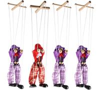 Cpolebev Paquete de 4 Juguetes de Marionetas de Payaso, Juguetes Creativos de Marionetas de Cuerda para NiñOs, Juguetes Interactivos para Padres e Hijos, NiñOs