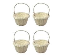 Cpolebev Paquete de 4 Mini Cestas Tejidas, Cesta de Flores de Boda, Cestas de 8x5 cm para Niñas de Flores, Cestas de Niñas de Flores, Flores Trenzadas