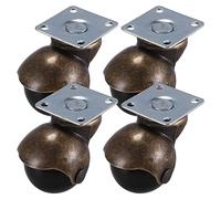 Cpolebev [Paquete De 4] Parte Superior Giratoria Lanzador De Bola Encapuchado Ruedas Bronce Antiguo (1.5 Pulgadas Sin Freno)