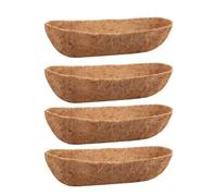 Cpolebev Paquete de 4 Revestimientos de de 24 Pulgadas, Revestimientos de Natural para Macetero de Pared, Macetero de Barandilla de Cubierta de Cesta de Ventana