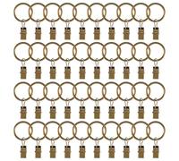 Cpolebev Paquete de 40 Clips de Cortina Vintage, Anillo de Cortina de Cortinas Resistente a la OxidacióN de Metal Fuerte con Clip de Color Bronce