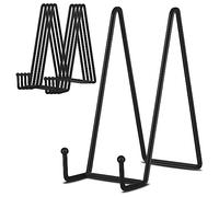 Cpolebev Paquete de 5 Soportes de ExhibicióN de Metal Negro de 8 Pulgadas Soporte de Placa Soporte de ExhibicióN para Imagen, Placa Decorativa, Libro