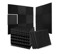 Cpolebev Paquete de 52 Paneles de Espuma Acústica de 1 X 12 X 12 Pulgadas, Paneles de Espuma una Prueba de Sonido para, Paneles de Pared Insonorizados, Paneles Acústicos