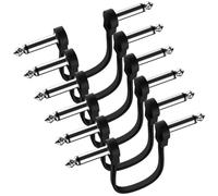 Cpolebev Paquete de 6 Cables de Conexión para Guitarra de 6 Pulgadas, Cable de Pedal de Guitarra para Instrumentos, Cable de Conexión Plano en Ángulo Recto