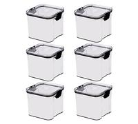 Cpolebev Paquete de 6 Cajas de Almacenamiento de Alimentos de Cocina de 700 Ml, Juego de Contenedores Organizadores, Sello de Tapa al VacíO, Cuadrado Transparente