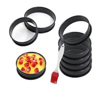 Cpolebev Paquete de 8 Aros para Bollos, Aros para Muffins Ingleses Antiadherentes de 3,15 Pulgadas, Aros para Tarta de Doble Laminado de Acero Inoxidable, Moldes para Aros Redondos
