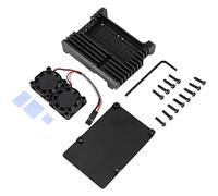 Cpolebev para Carcasa de Aluminio con Doble Ventilador Ventilador Carcasa MetáLica Caja Negra para Modelo B