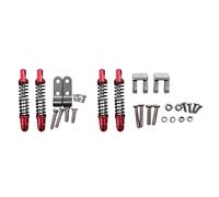 Cpolebev para D12 RC Coche Piezas de ActualizacióN Amortiguadores de Metal Delanteros y Traseros Amortiguador con de Asiento Fijo Accesorios, Rojo