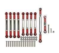 Cpolebev para MN D90 D91 D96 D99S MN99S MN90 1/12 RC Coche Accesorios de ActualizacióN Varilla de TraccióN de Metal Juego de Varillas de DireccióN, Rojo