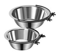 Cpolebev para Perros, Cuenco para Jaula para Perros, Paquete de 2 de Agua para Comida para Mascotas, para Perros para Colgar en Jaula, Comederos Antiderrames