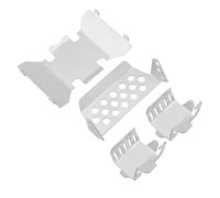 Cpolebev Parachoques Delantero de Acero Inoxidable Inferior + Eje + Conjunto de Placa Protectora de Montaje en Caja de Cambios para 1/10 RC Crawler AXIAL SCX10 II 90046 90047 90060