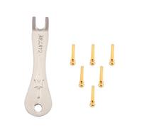 Cpolebev Pasadores de Puente de Guitarra de 6 Piezas Endpin de LatóN para Guitarra AcúStica con Extractor de Pasadores de Puente de Guitarra