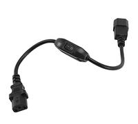 Cpolebev PDU UPs Especial Cable de AlimentacióN, IEC 320 C14 una C13 con Interruptor de Encendido/Apagado de 30 Cm Negro