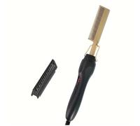 Cpolebev Peine Alisador de Pelo, Plancha para Pelo Húmedo y Seco, Rizador, Peine Eléctrico Doméstico, Peine Rizador Recto, Enchufe Europeo