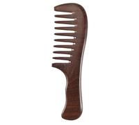 Cpolebev Peine de Dientes Anchos de SáNdalo Peine de Madera de Dientes Gruesos PortáTil de Pelo Rizado Herramienta de Masaje Capilar Gruesa