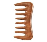 Cpolebev Peine de Pelo de Dientes Anchos - Peine de Madera Natural para Cabello Rizado - No EstáTico Peine de Madera de SáNdalo para Desenredar