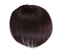 Cpolebev Peluca de Cabello Humano con Flequillo Aumenta la Cantidad de Cabello en la Parte Superior de la Cabeza para Cubrir El Cabello Postizo C