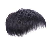 Cpolebev Pelucas Negras Naturales para Hombres Peluca Recta Pelo con Clip Toupee Hombres Pelucas en la Parte Superior de la Cabeza Pelucas de Repuesto (A)