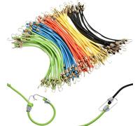 Cpolebev Pequeños Cordones Elásticos con, Paquete de 12, Cordones Elásticos de Goma Ajustables para Equipaje, Portaequipajes para Colgar Al Aire Libre