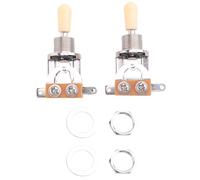 Cpolebev Perilla Selectora de Interruptor de Palanca Del Selector de Pastillas Recto Recto de 3 Vías Para Lp Partes de Guitarra Eléctrica, Plata & Beige (2 Pcs)