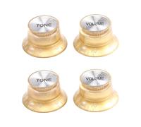 Cpolebev Perillas de Control de Velocidad de 4 Piezas, 2 Tonos y 2 Volúmenes para Lp, Perillas Doradas, Accesorios para Guitarra