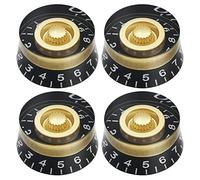 Cpolebev Perillas de Control de Velocidad de Tono de Volumen de 4 Piezas para LP Estilo Piezas de Guitarra EléCtrica de Bass, Dorado Transparente