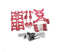 Cpolebev Piezas de Actualización para 1: 14 144001 RC Coche Metal Dirección Swing Base con Brazo C Cubo Trasero Asiento Varilla de Tracción para Servo,Rojo