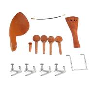 Cpolebev Piezas de violin 4/4 de madera de azufaifo natural A Juego de accesorios de ajuste fino, apoyo para la barbilla, cuerdas, clavo de, cuerda de, tornillo