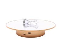 Cpolebev Plataforma Giratoria Motorizada para Cabeza de Maniquí, Soporte de Exhibición de Peluca, Placa Giratoria Eléctrica de 360 Grados, Dorada