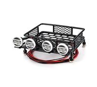 Cpolebev Portaequipajes de Metal 115X107Mm con Focos para CC01 CR01 D90 Axial SCX10 1/10 RC Crawler Car