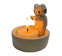 Cpolebev Portavelas de Gatito de, Candelabro de Calentando Patas, Soporte de Caja de Almacenamiento Hecho A Mano DIY, DecoracióN del Hogar A
