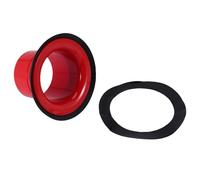 Cpolebev Potenciador de de Goma ABS Potenciador de de Goma ABS con Protector de Orificio de Puerto Negro, de Tambor con Orificio de MicróFono, Rojo