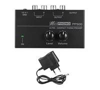 Cpolebev Preamplificador de Preamplificador de Fono Ultracompacto PP500 con Control de Volumen y Enchufe Europeo