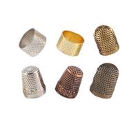 Cpolebev Protector de Dedo Dedal de Costura de 6 Piezas, Protector de de Dedo de Metal Ajustable para Coser Bordados