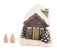 Cpolebev Quemador de Cono de Incienso de Invierno Nevado de CabañA de Troncos, Quemador de Incienso de CabañA de Navidad, Quemador de Incienso de CabañA de Troncos, Incienso de HabitacióN