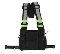 Cpolebev Radio Bolsillo de Bolsillo arnes de Pecho Cofre Chaleco Maleta 2 vias Radio walkie Talkie Adecuado para UV-5R Negro + Verde