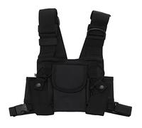 Cpolebev Radio Bolsillo de Bolsillo arnes de Pecho Cofre Chaleco Maleta 2 vias Radio walkie Talkie Adecuado para UV-5R Negro