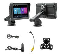 Cpolebev Radio de Coche de 7 Pulgadas con CáMara para Salpicadero, Soporte para Salpicadero CarPlay y Android Auto, Bluetooth EstéReo para Coche, Mirror Link, FM, CáMara de Marcha AtráS