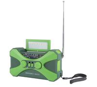 Cpolebev Radio de Emergencia de 10000MAh, Radio de Manivela Solar, Portátil con Cargador de Teléfono, Linterna LED Verde