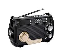 Cpolebev Radio FM Am SW con Carga Solar, Receptor de Radio de Emergencia con Manivela, Bluetooth 5.2, Compatible con TF, USB, Color Negro