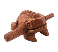 Cpolebev Rana de madera sonido musical Percusion de madera crocante esculpido Juguete de bloque de tono