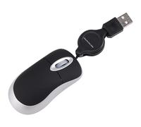 Cpolebev RatóN con Cable RetráCtil RatóN PequeñO y PequeñO 1600 dpi Ratones óPticos de Viaje Compactos para 98 2000 XP Vista Ve (Negro)