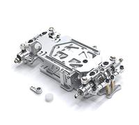 Cpolebev RC01 1/28 Escala RWD RC Coche de Deriva Distancia Entre Ejes Ajustable Chasis de Metal Kit para K969 K989 284131 Mini-Q, Plateado